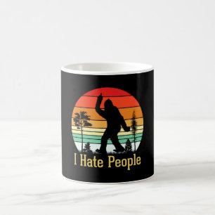I Hate People Bigfoot Retro Kaffeetasse