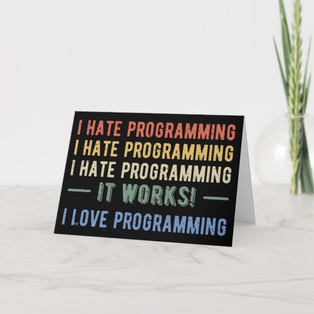 I Hate Programming - Funny Programmer I Karte (Vorderseite)