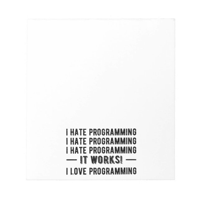 I Hate Programming - Funny Programmer II Notizblock (Vorderseite)