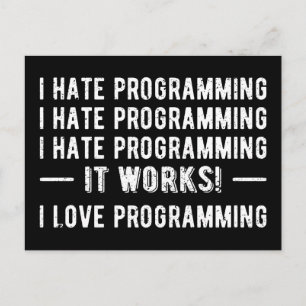I Hate Programming - Funny Programmer II Postkarte