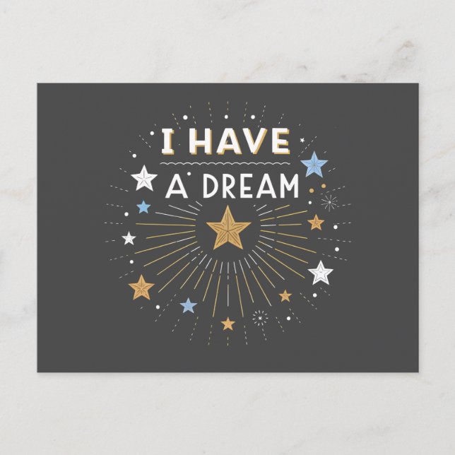 I Have a Dream Inspirational Starburst Art Postkarte (Vorderseite)