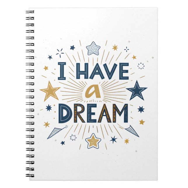 I Have a Dream Starburst Typography Art Notizblock (Vorderseite)