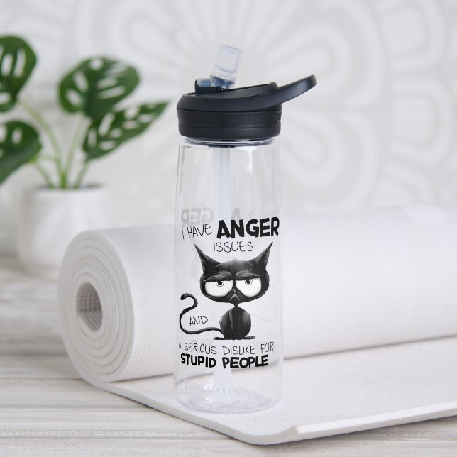 I Have Anger Issues Funny Cat Lover Gift  Trinkflasche (Yoga (gedreht))