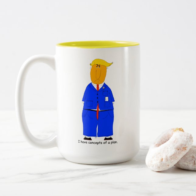 I Have Concepts of a Plan Trump Mug Zweifarbige Tasse (Mit Donut)