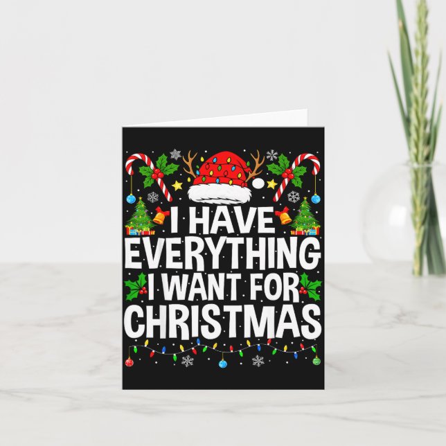 I Have Everything I Need Couples Pajamas Christmas Karte (Vorderseite)