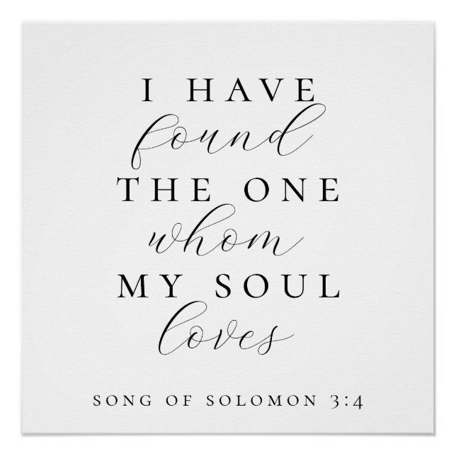 I Have Found The One Quote Wedding Backdrop Banner Poster (Vorderseite)