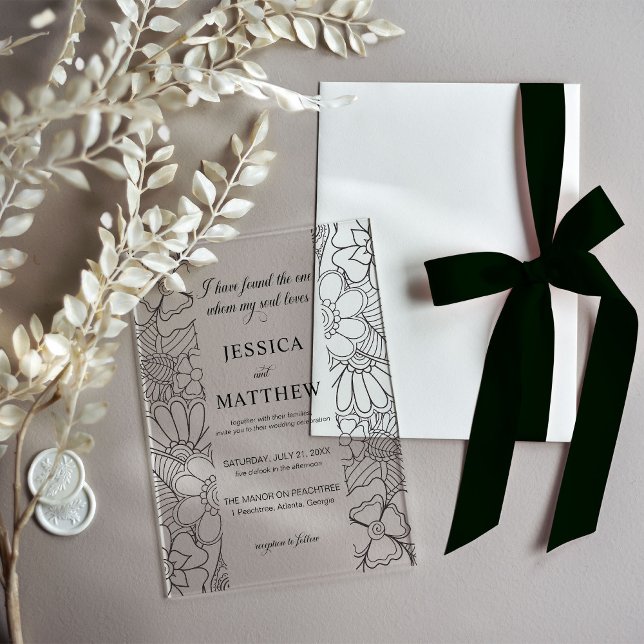 I Have Found the One Song of Solomon Floral Acryleinladungen (Von Creator hochgeladen)