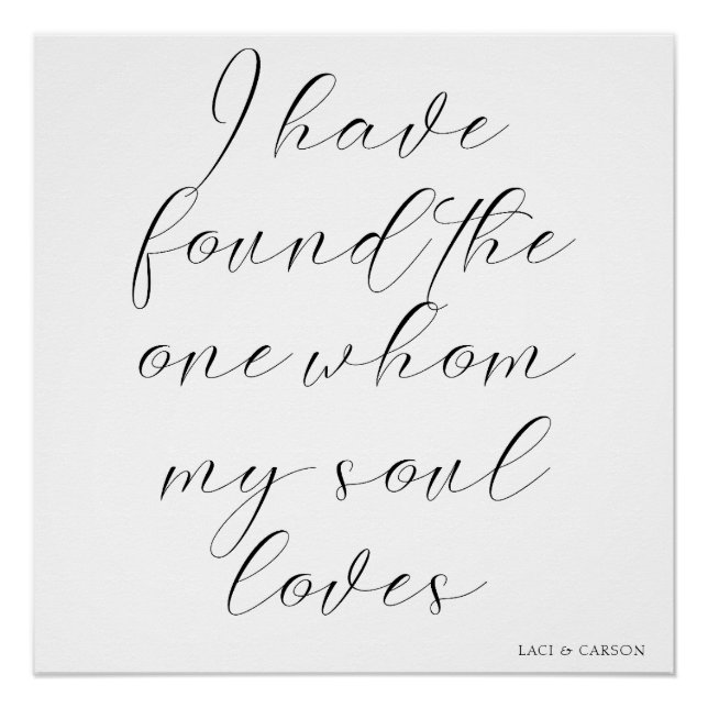 "I Have Found The One" Wedding Backdrop Banner  Poster (Vorderseite)