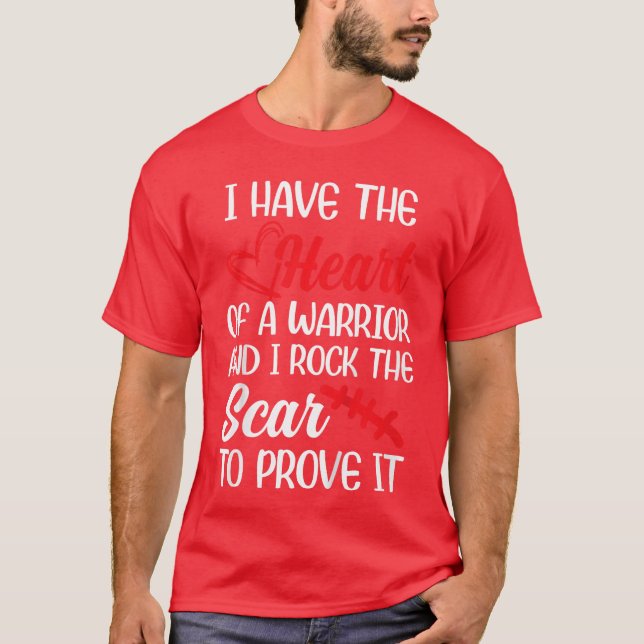 I Have Heart of Warriors I Rockhe Scar CHD Awarene T-Shirt (Vorderseite)