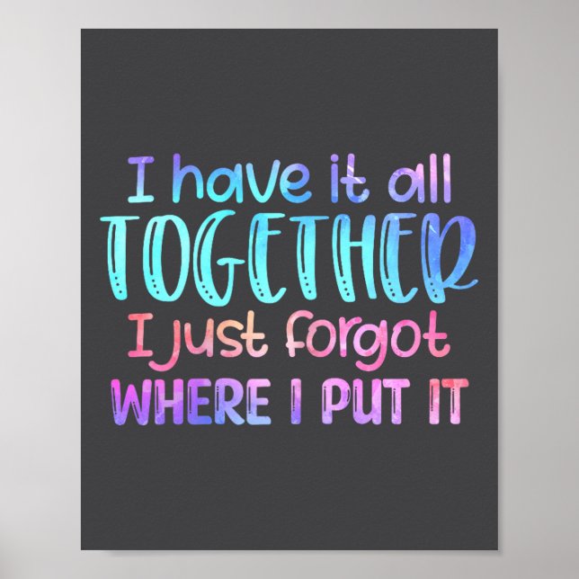 I Have It All Together I Just Forgot Where I Put I Poster (Vorne)