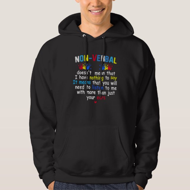 I Have NON VERBAL Support Autism Awareness Puzzle  Hoodie (Vorderseite)