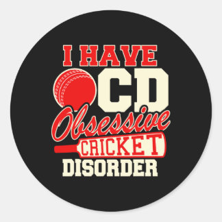 I Have Ocd Obsessive Cricket Disorder  Runder Aufkleber