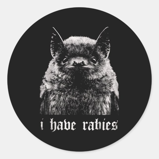 I Have Rabies Funny Bat  Runder Aufkleber (Vorderseite)