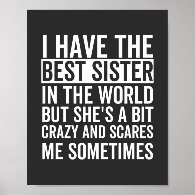 I have the best sister in the world poster (Vorne)