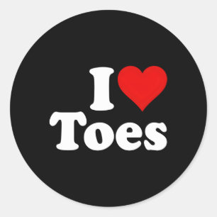 I He toes I Liebe Toes Feet Runder Aufkleber