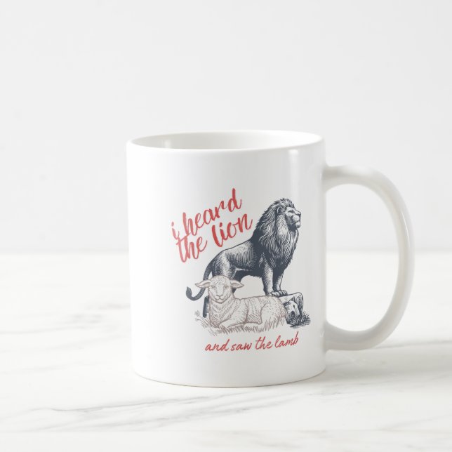 I Heard The Lion And Saw The Lamb Sheep Minimalist Kaffeetasse (Rechts)
