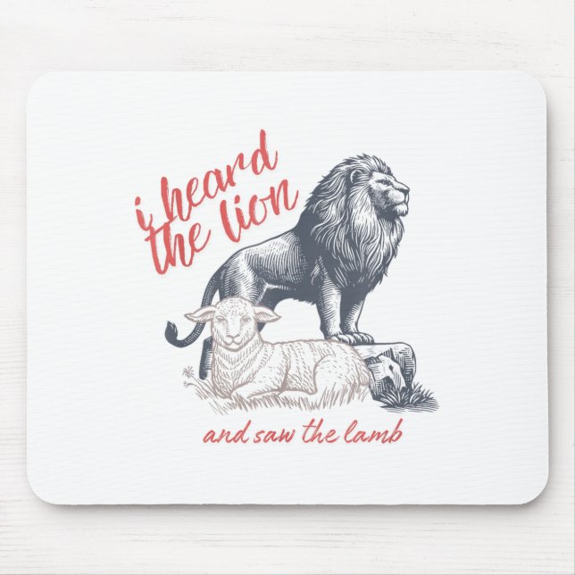 I Heard The Lion And Saw The Lamb Sheep Minimalist Mousepad (Vorne)