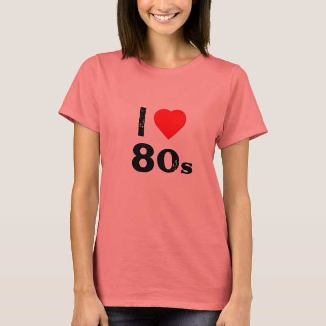 "I Heart 80's" Ladys' Ringer T - Shirt (Vorderseite)