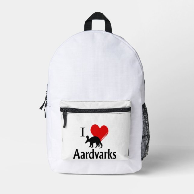 I Heart Aardvarks Bedruckter Rucksack (Vorderseite)