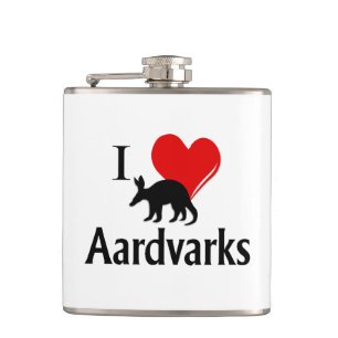 I Heart Aardvarks Flachmann