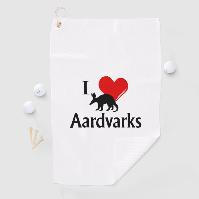 I Heart Aardvarks Golfhandtuch (Insitu)