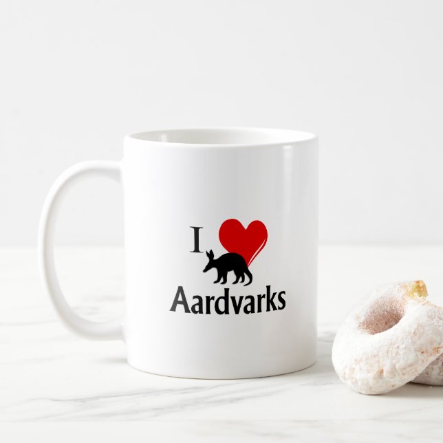 I Heart Aardvarks Kaffeetasse (Mit Donut)
