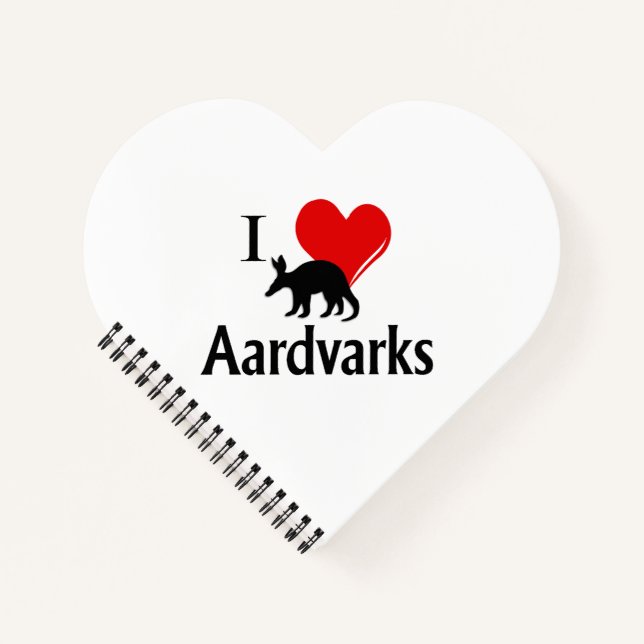 I Heart Aardvarks Notizbuch (Vorderseite)