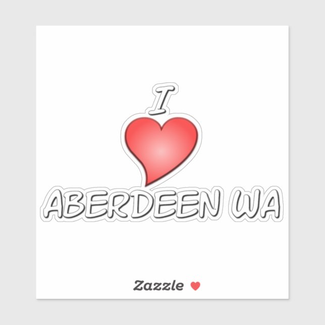 I Heart Aberdeen WA Aufkleber (Blatt)