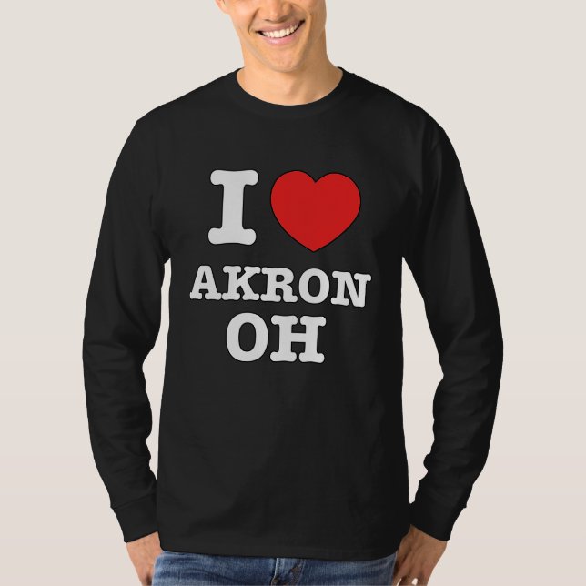 I Heart Akron Ohio OH Love T-Shirt (Vorderseite)