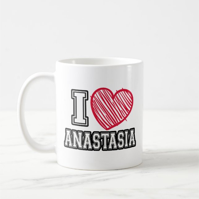 I Heart Anastasia First Name I Love Anastasia Pers Kaffeetasse (Links)