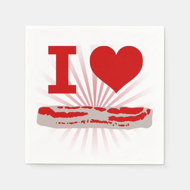 I Heart Bacon Serviette (Vorderseite)