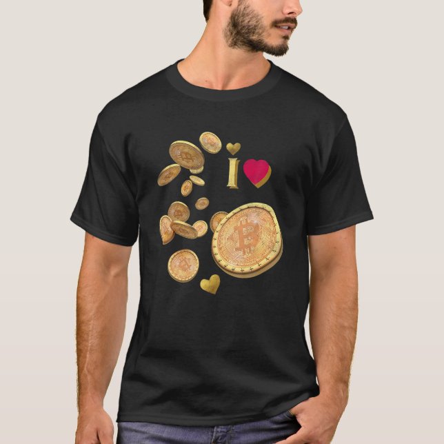 I Heart Bitcoin Trader Miner Crypto Meme Coin Toke T-Shirt (Vorderseite)