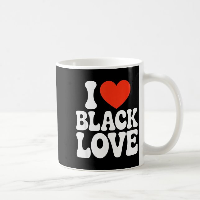 I Heart Black Love Couple Matching Couples African Kaffeetasse (Rechts)