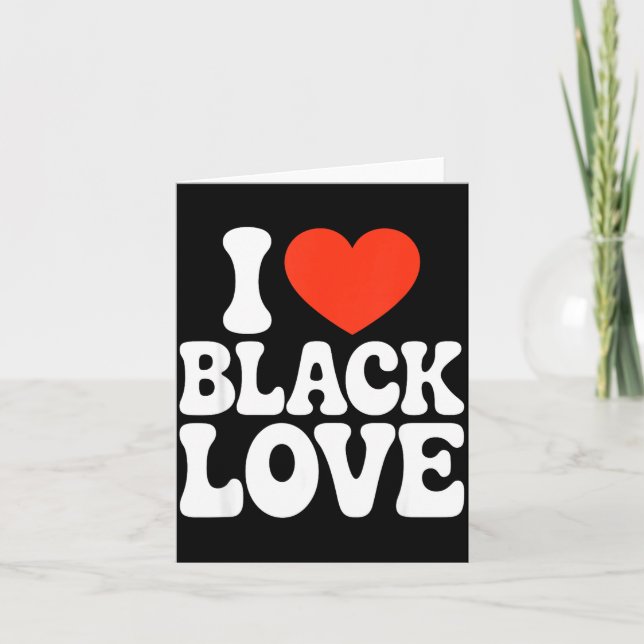 I Heart Black Love Couple Matching Couples African Karte (Vorderseite)