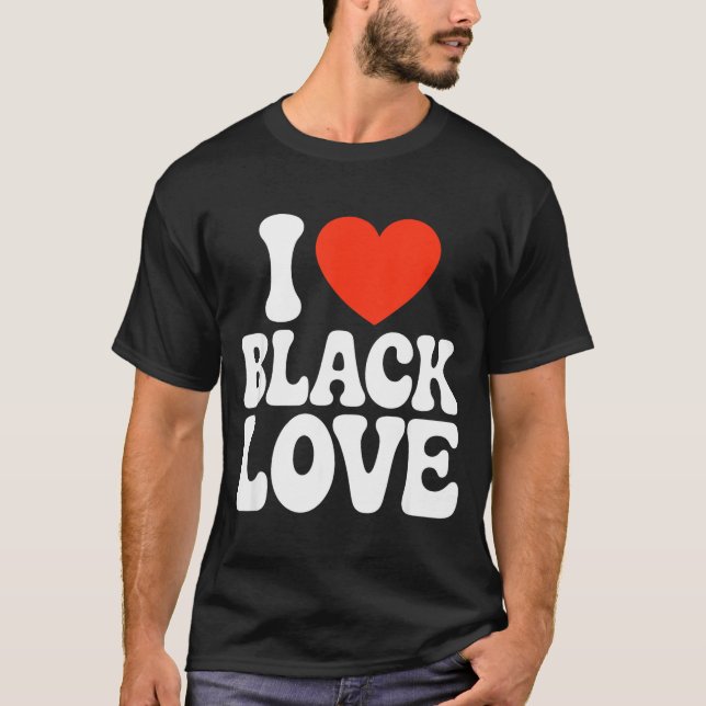 I Heart Black Love Couple Matching Couples African T-Shirt (Vorderseite)