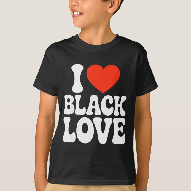 I Heart Black Love Couple Matching Couples African T-Shirt (Vorderseite)