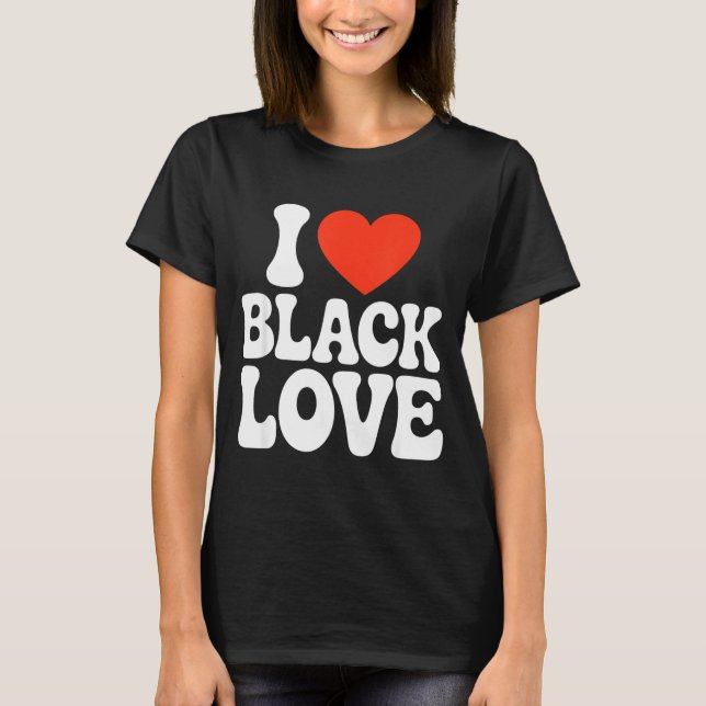 I Heart Black Love Couple Matching Couples African T-Shirt (Vorderseite)