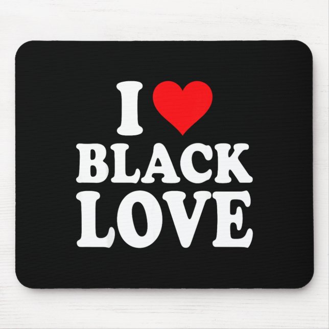 I Heart Black Love Cute Matching Couples African A Mousepad (Vorne)