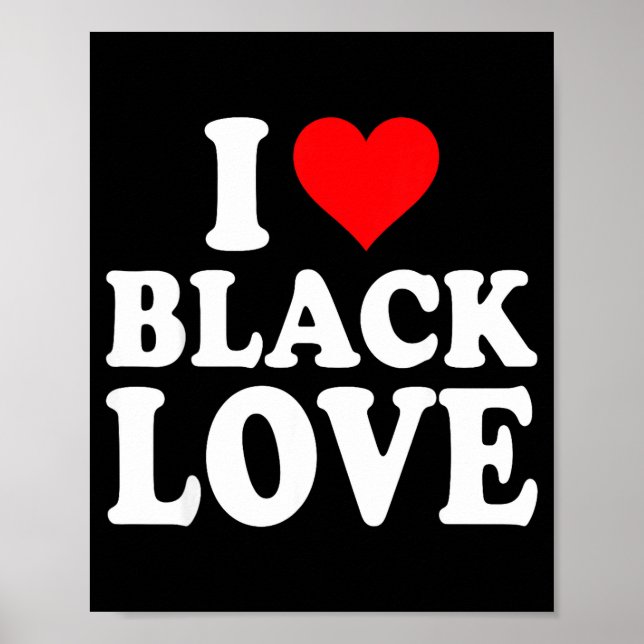 I Heart Black Love Cute Matching Couples African A Poster (Vorne)