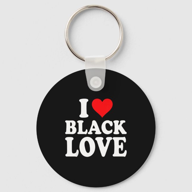 I Heart Black Love Cute Matching Couples African A Schlüsselanhänger (Vorderseite)