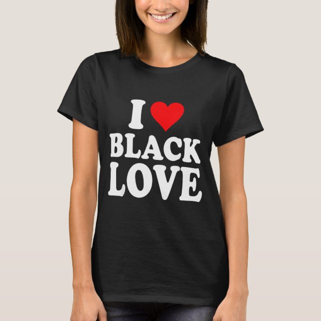 I Heart Black Love Cute Matching Couples African A T-Shirt (Vorderseite)
