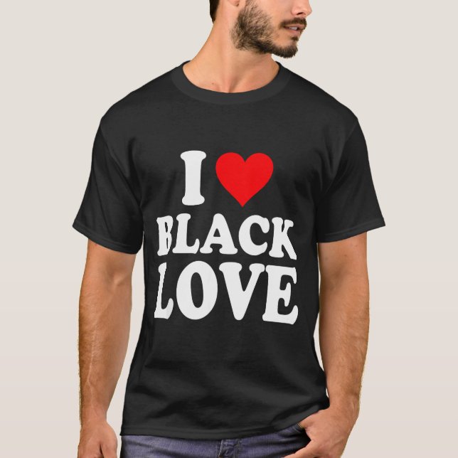 I Heart Black Love Cute Matching Couples African A T-Shirt (Vorderseite)