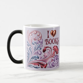 I Heart Books Art Nouveau Lavender Mug Verwandlungstasse