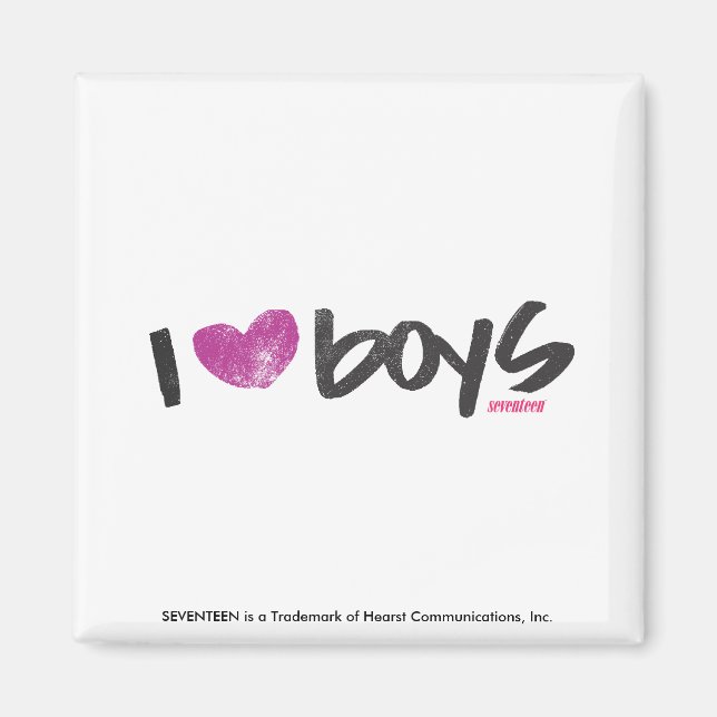 I Heart Boys Lila Magnet (Vorne)