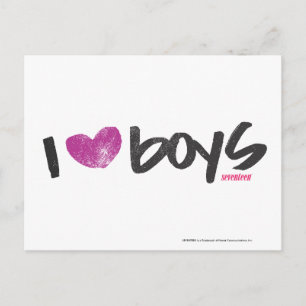I Heart Boys Lila Postkarte