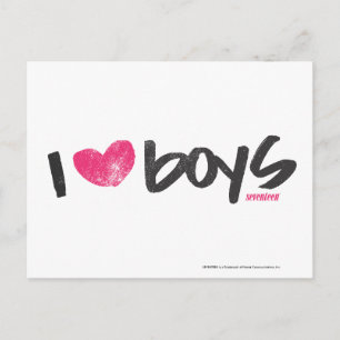 I Heart Boys Magenta Postkarte