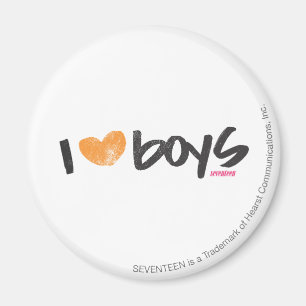 I Heart Boys Orange Magnet