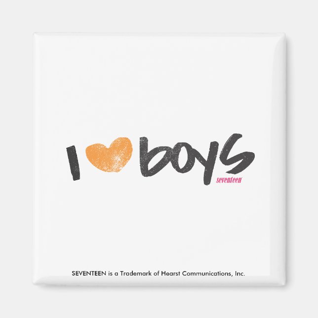 I Heart Boys Orange Magnet (Vorne)