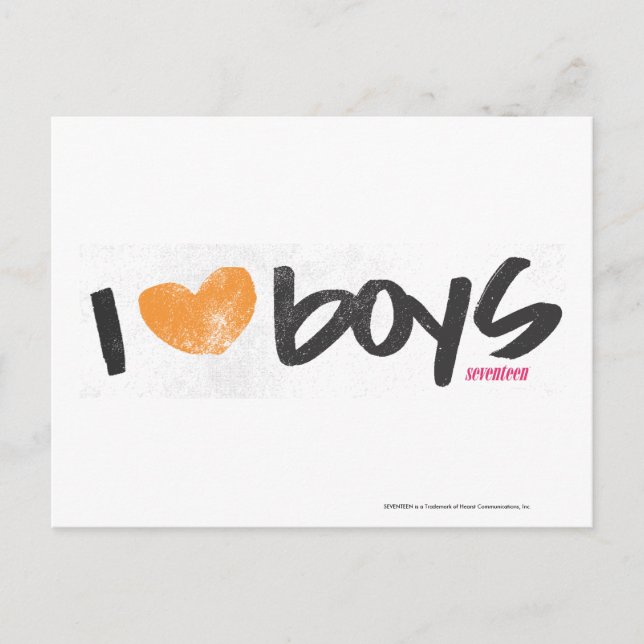 I Heart Boys Orange Postkarte (Vorderseite)