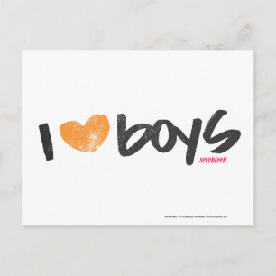 I Heart Boys Orange Postkarte